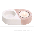 Solid Concrete Tea Light Holders in White Pink